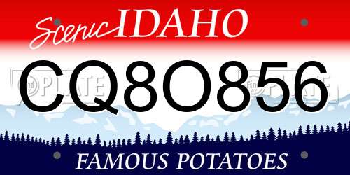 CQ8O856 Idaho License Plate