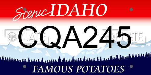 CQA245 Idaho License Plate