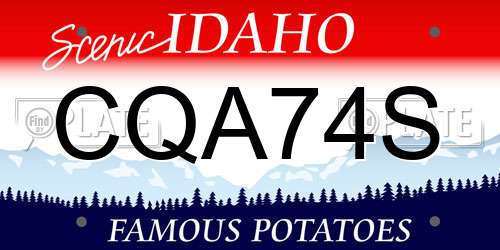 CQA74S Idaho License Plate