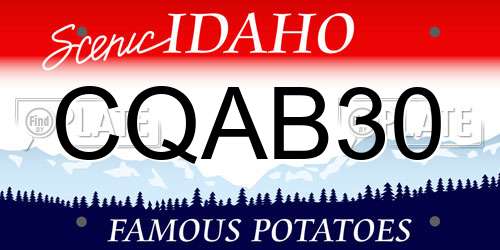 CQAB30 Idaho License Plate