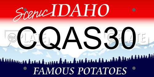 CQAS30 Idaho License Plate