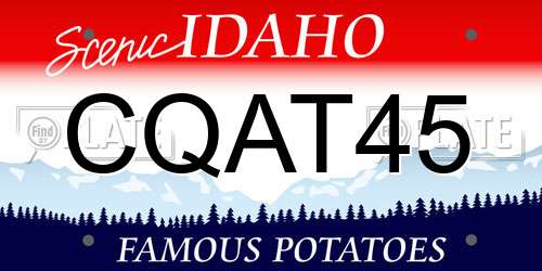 CQAT45 Idaho License Plate