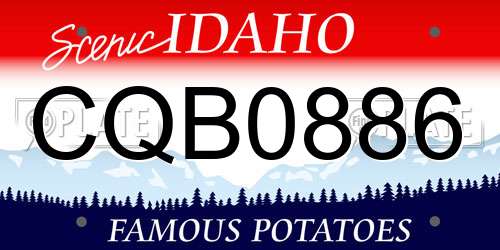 CQB0886 Idaho License Plate