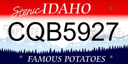 CQB5927 Idaho License Plate