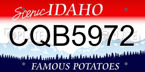 CQB5972 Idaho License Plate