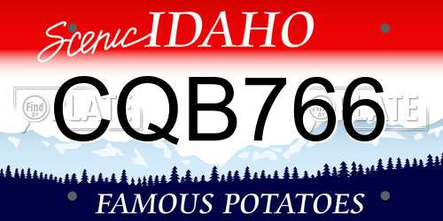 CQB766 Idaho License Plate