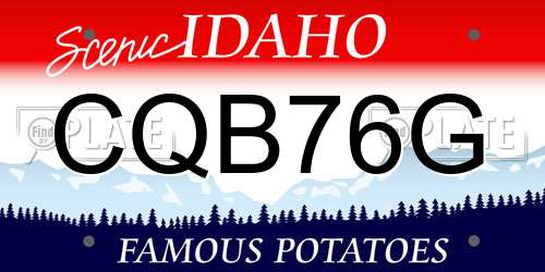 CQB76G Idaho License Plate