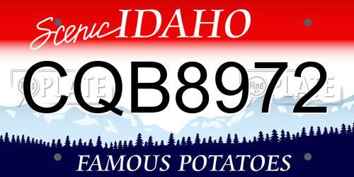 CQB8972 Idaho License Plate