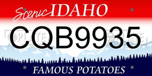 CQB9935 Idaho License Plate