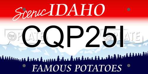 CQP25I Idaho License Plate
