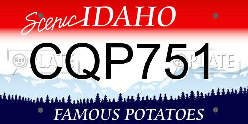 CQP751 Idaho License Plate