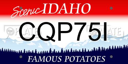 CQP75I Idaho License Plate