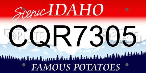 CQR7305 Idaho License Plate