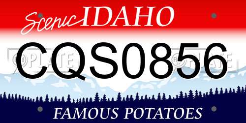 CQS0856 Idaho License Plate