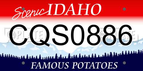 CQS0886 Idaho License Plate