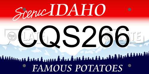 CQS266 Idaho License Plate