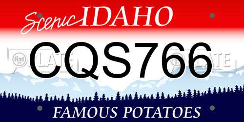 CQS766 Idaho License Plate