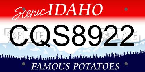 CQS8922 Idaho License Plate