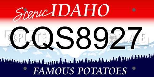 CQS8927 Idaho License Plate