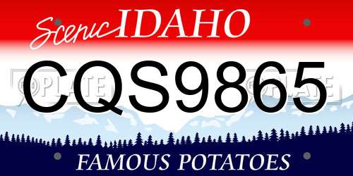 CQS9865 Idaho License Plate