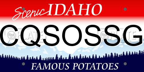 CQSOSSG Idaho License Plate