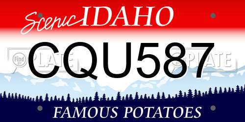 CQU587 Idaho License Plate