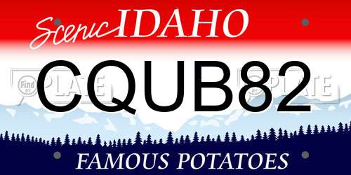 CQUB82 Idaho License Plate