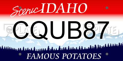 CQUB87 Idaho License Plate