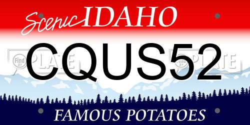 CQUS52 Idaho License Plate