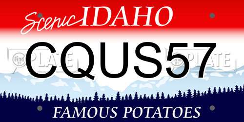 CQUS57 Idaho License Plate