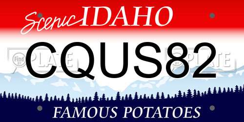 CQUS82 Idaho License Plate