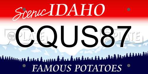 CQUS87 Idaho License Plate