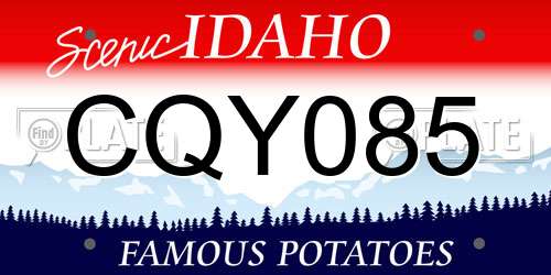 CQY085 Idaho License Plate
