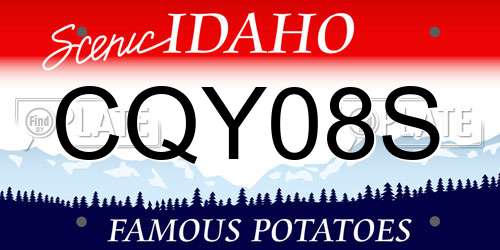 CQY08S Idaho License Plate