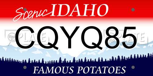 CQYQ85 Idaho License Plate