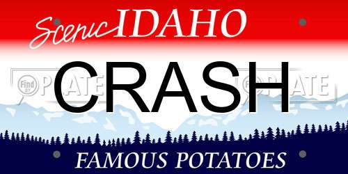 CRASH Idaho License Plate