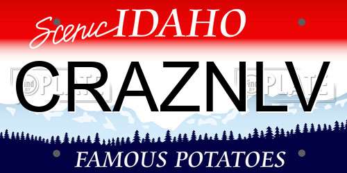 CRAZNLV Idaho License Plate