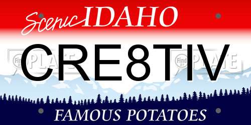 CRE8TIV Idaho License Plate