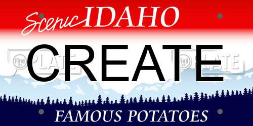 CREATE Idaho License Plate