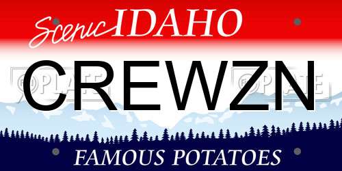 CREWZN Idaho License Plate