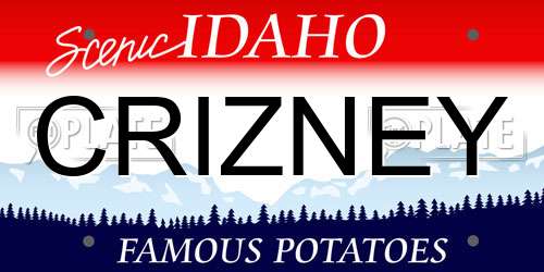 CRIZNEY Idaho License Plate