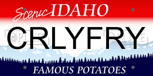 CRLYFRY Idaho License Plate