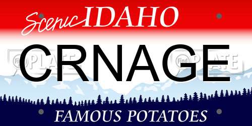 CRNAGE Idaho License Plate