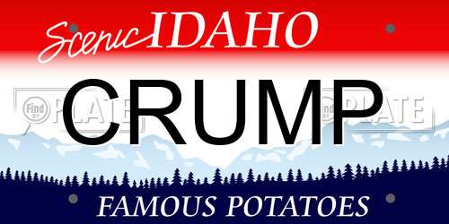 CRUMP Idaho License Plate