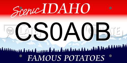 CS0A0B Idaho License Plate