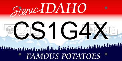CS1G4X Idaho License Plate