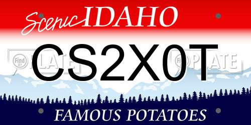 CS2X0T Idaho License Plate
