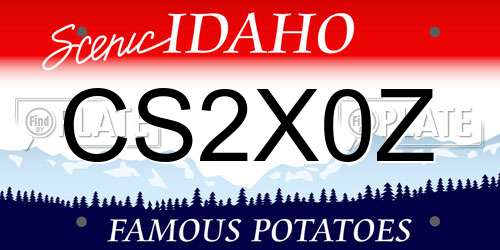 CS2X0Z Idaho License Plate