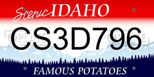 CS3D796 Idaho License Plate