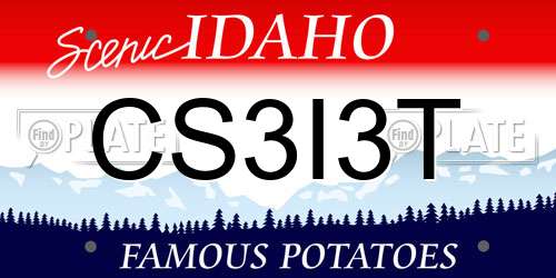 CS3I3T Idaho License Plate